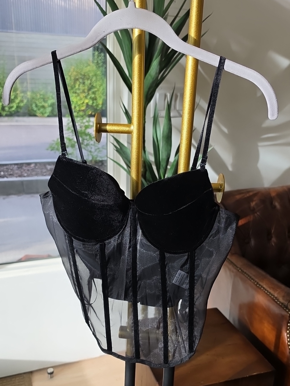 FORE Sheer Black Chemise Size Small Like New